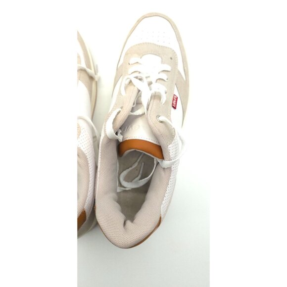 Levis Men's Casual Sneakers White Suede Perforated Retro Athletic Shoes - Picture 4 of 8